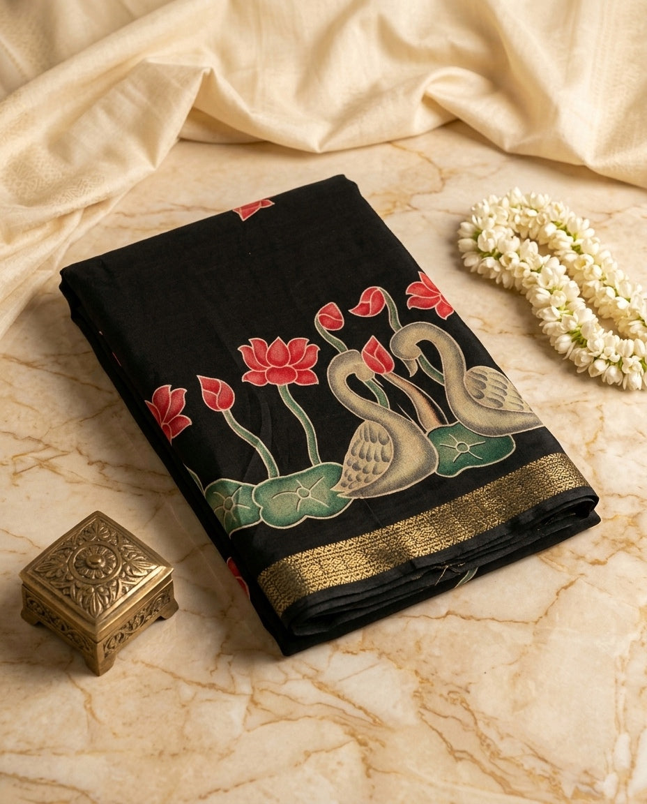 Flamingo Saree - Black