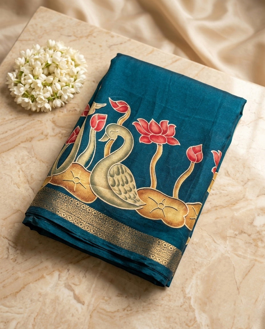 Flamingo Saree - Blue