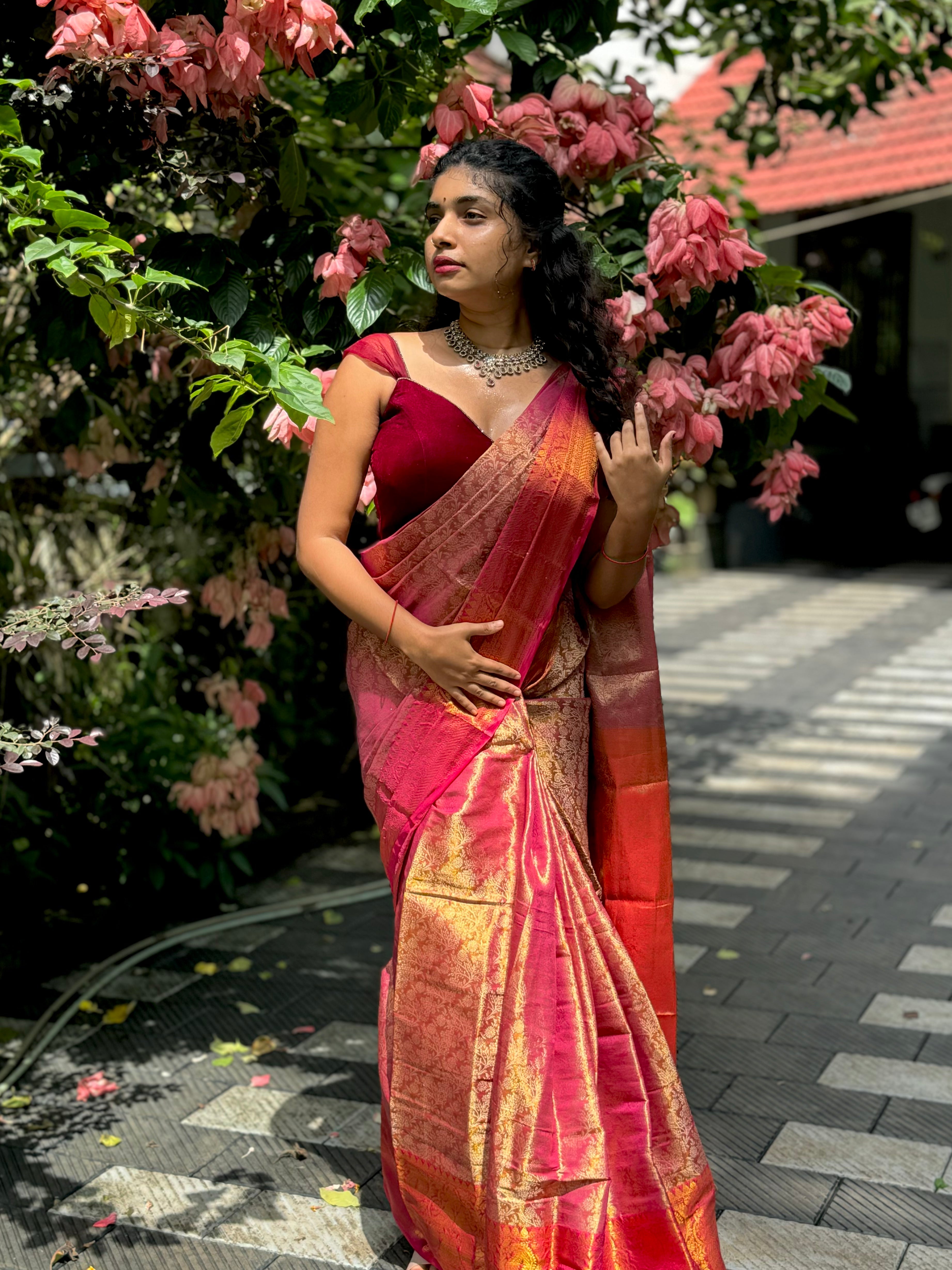 1grm Saree Red New