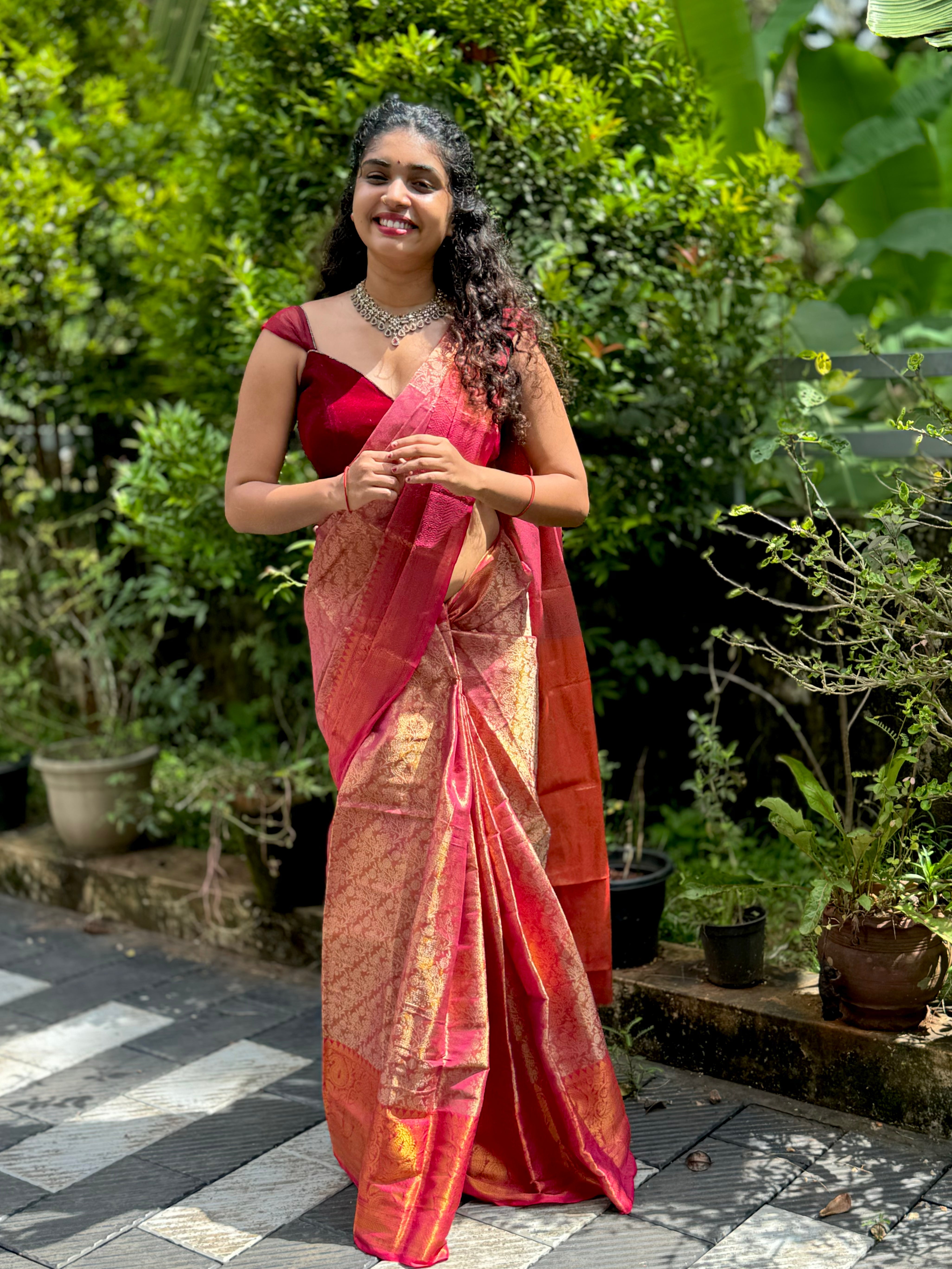 1grm Saree Red New