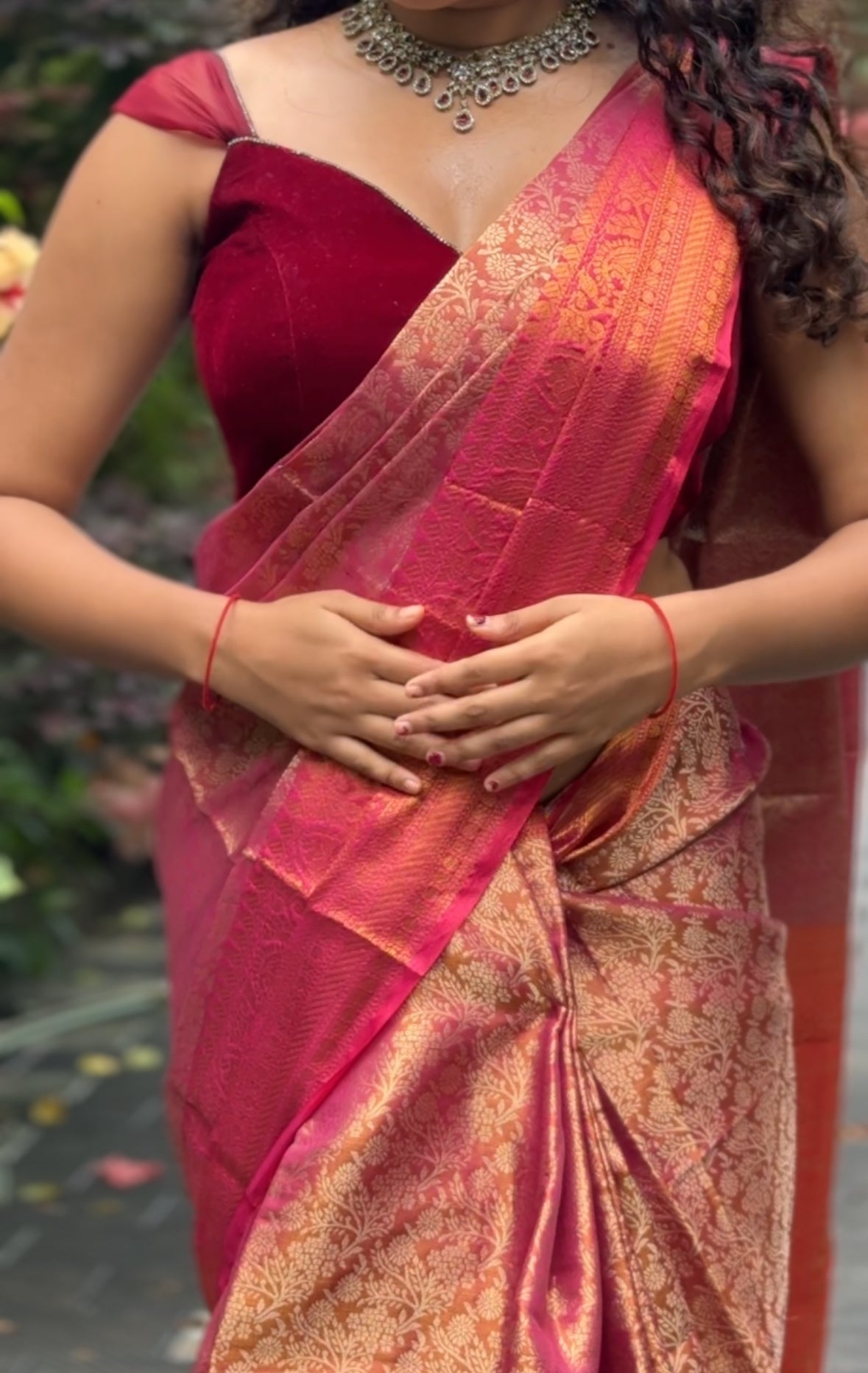 1grm Saree Red New