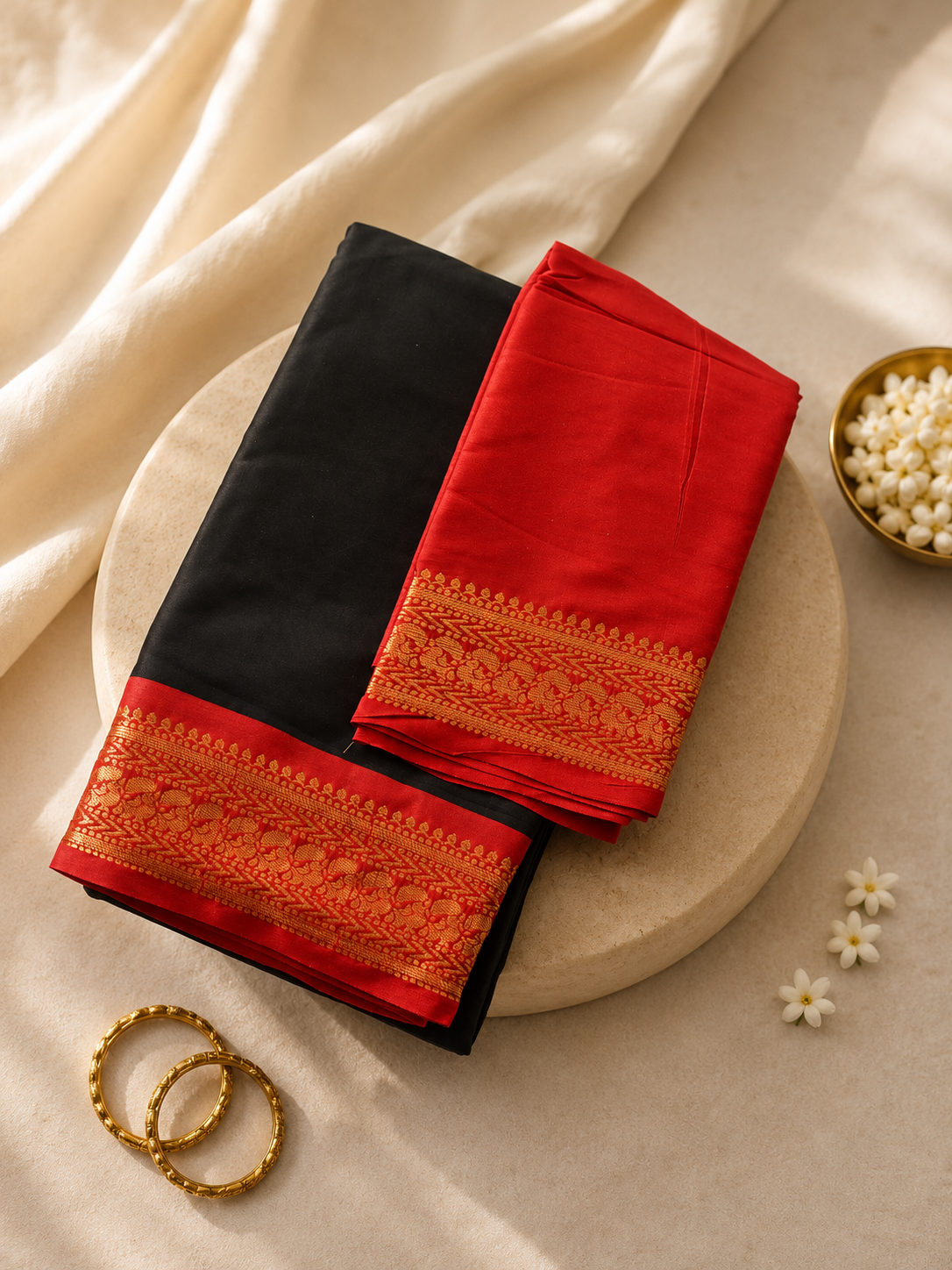 Kalki Pattu - Black with Red