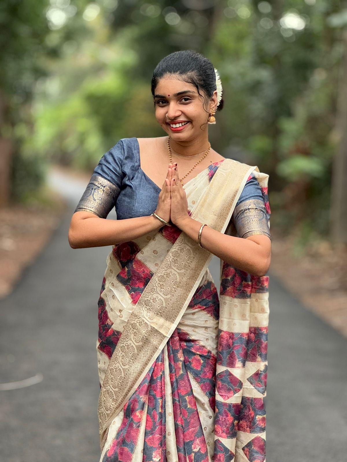 White Bloom Saree