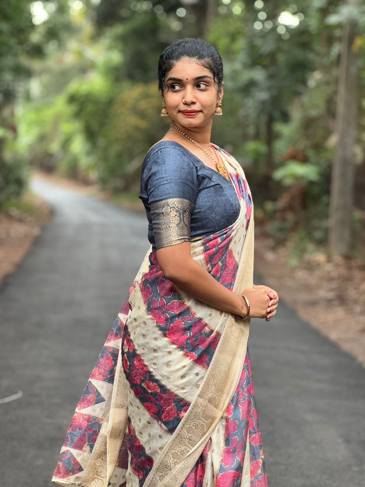 White Bloom Saree