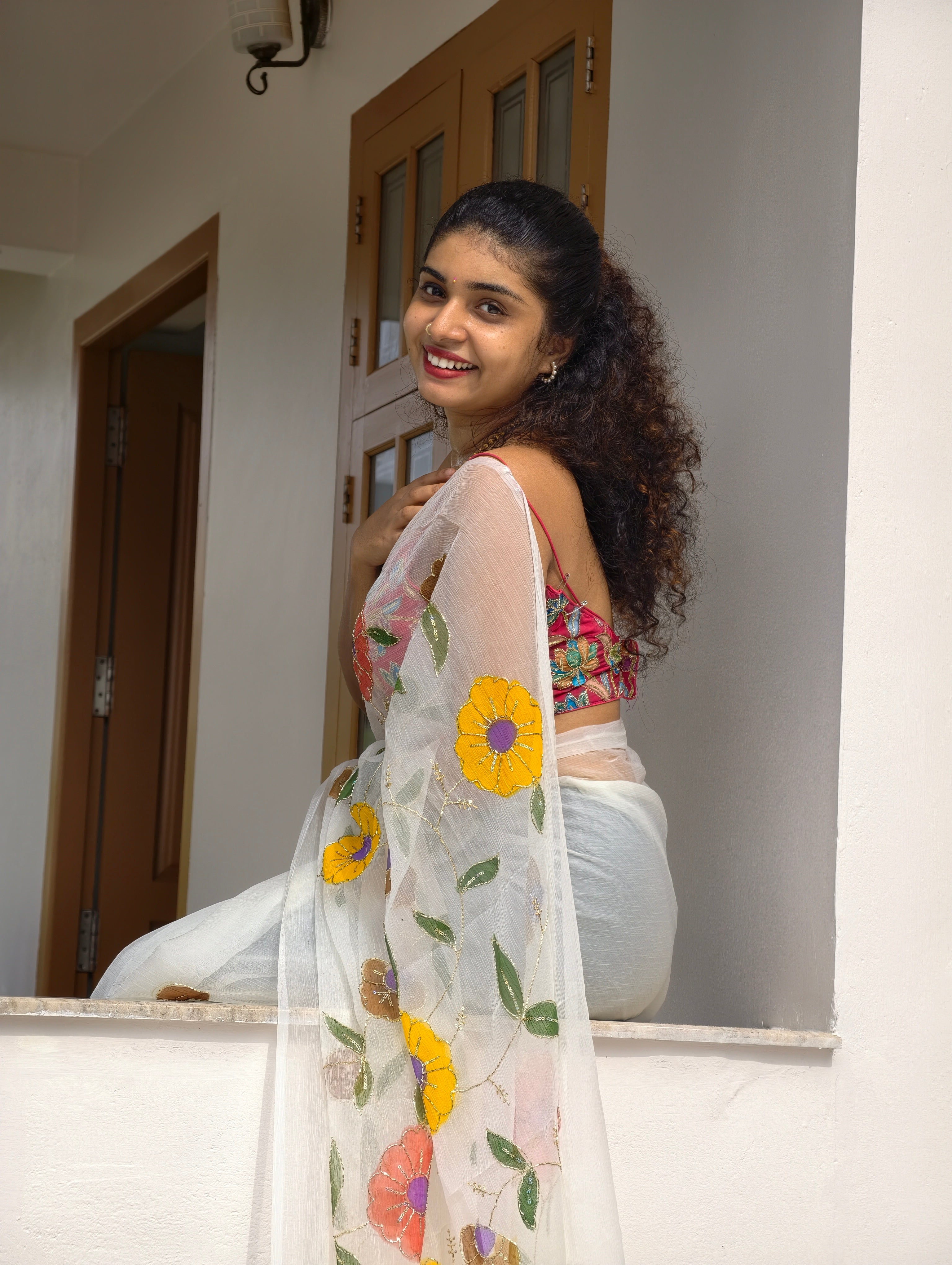 Onam Pookalam Saree.